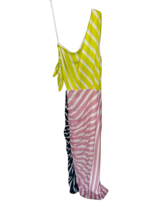 Staud Size S Yellow & Pink Nylon Sleeveless Color Block Striped Maxi Dress Yellow & Pink / S