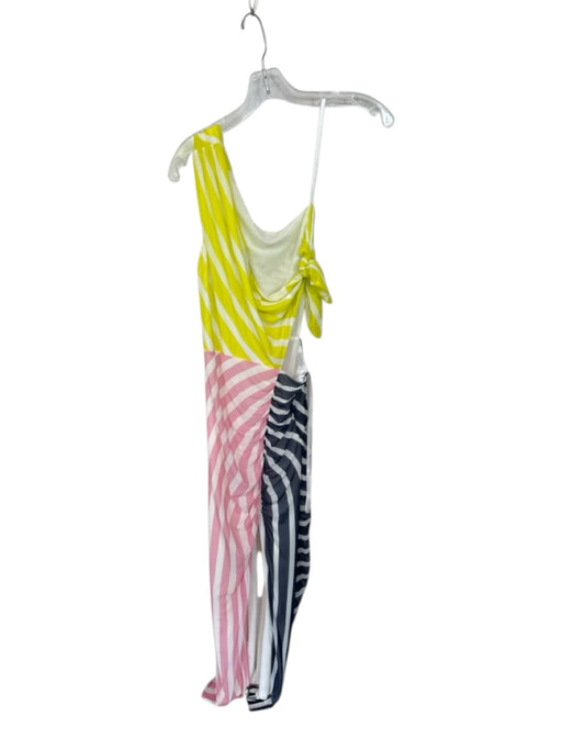 Staud Size S Yellow & Pink Nylon Sleeveless Color Block Striped Maxi Dress Yellow & Pink / S