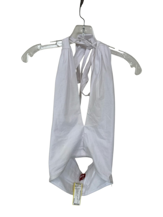 Staud Size 2 White Cotton Halter Neck Cropped Top White / 2
