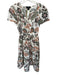 Cynthia Rowley Size XS Orange & Green Cotton Short Sleeve Botanical Maxi Dress Orange & Green / XS