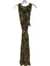 Cleobella Size S Teal & Yellow Viscose High Neck Flowers Sleeveless Maxi Dress Teal & Yellow / S