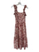 Mello Day Size S Pink & Maroon Tencel Blend Sleeveless Flowers Maxi Dress Pink & Maroon / S