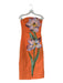 Miss Rosier Size M Orange & Purple Strapless Flower Application Back Zip Gown Orange & Purple / M