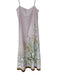 Rachel Zoe Size L Pink & Brown Linen Blend Spaghetti Strap Botanical Lined Dress Pink & Brown / L