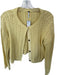 YFB Size M Yellow Cotton Knit Clasp Buttons Cardigan Cable Knit Sweater Yellow / M
