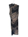 House of Harlow Size S Black & Tan Polyester Mesh Tiger Maxi Bodycon Dress Black & Tan / S