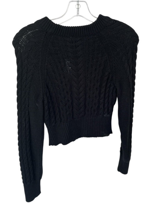 Anthropologie Size S Black Cotton Cropped Sweater Black / S
