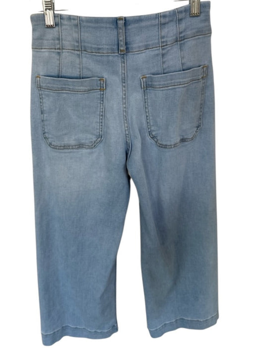 Maeve Size 25P Light Wash Cotton Blend High Waist Wide Leg Cropped Jeans Light Wash / 25P