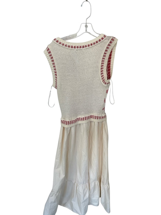 Moon River Size M Red & White Tie Front Knit Accent Boats V Neck Dress Red & White / M