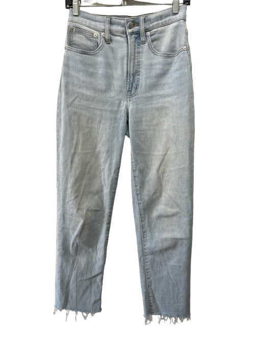 Madewell Size 25 Light Wash Cotton & Hemp Zip Fly Frayed Hem Jeans Light Wash / 25