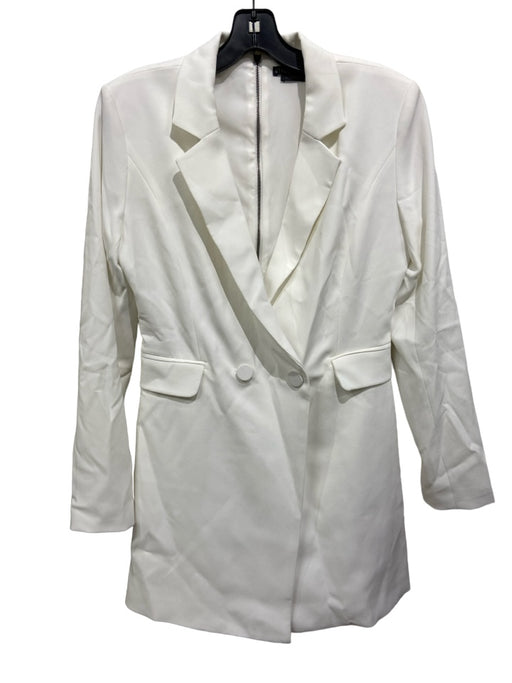 Alice + Olivia Size 6 White Polyester Faux Buttons Blazer Jacket White / 6