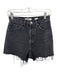 Size 25 Black Cotton Denim Cut off Raw Edge Button Fly Shorts Black / 25