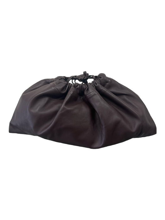 Studio Amelia Chocolate Brown Leather Drawstring Oblong Shoulder Strap Bag Chocolate Brown