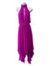 Fleur du Mal Size 4 Fuschia Pink Silk High Neck Slits Maxi Sleeveless Dress Fuschia Pink / 4