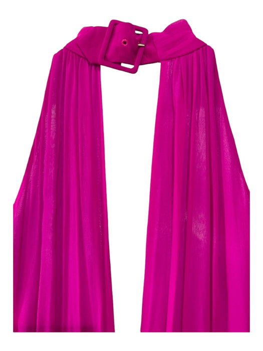 Fleur du Mal Size 4 Fuschia Pink Silk High Neck Slits Maxi Sleeveless Dress Fuschia Pink / 4