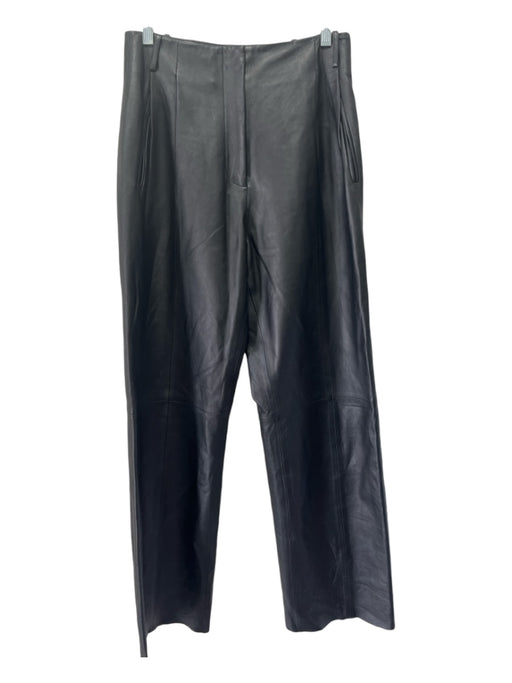 Veda Size 2 Black Leather Straight Cut Paneled High Rise Zip Pants Black / 2