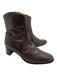 Hermes Shoe Size 39 Brown Leather Almond Toe Ankle Boots Side Zip Boots Brown / 39