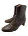 Hermes Shoe Size 39 Brown Leather Almond Toe Ankle Boots Side Zip Boots Brown / 39