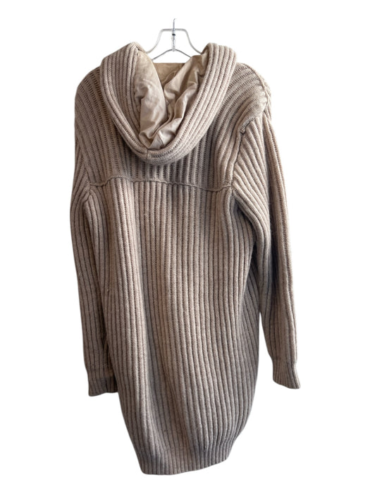 MM6 Size M Beige Alpaca & Wool Blend Knit Hood Toggle Closure Cardigan Jacket Beige / M