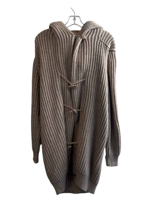 MM6 Size M Beige Alpaca & Wool Blend Knit Hood Toggle Closure Cardigan Jacket Beige / M