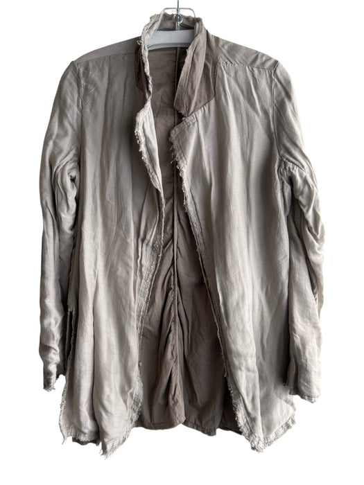 Baci Size Small Taupe Cotton Long Sleeve lined Open Front Slits Jacket Taupe / Small
