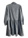 Baci Size Est Small Distressed Black Cotton Long Sleeve Pockets Collared Dress Distressed Black / Est Small