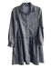 Baci Size Est Small Distressed Black Cotton Long Sleeve Pockets Collared Dress Distressed Black / Est Small