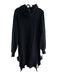 NSF Size P Black Cotton Blend Hood Tie at Neck Long Sleeve Raw Hem Dress Black / P