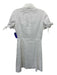 Theory Size 6 White Linen Blend Collar Button Up Short Sleeve Dress White / 6
