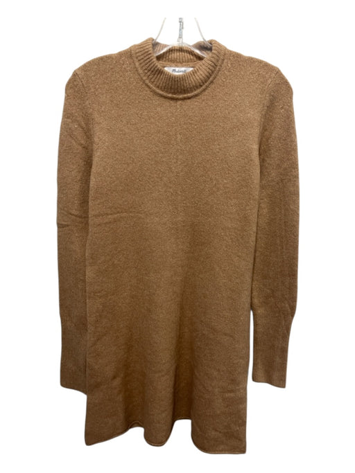 Madewell Size M Brown cotton & polyamide Knit Long Sleeve Dress Brown / M