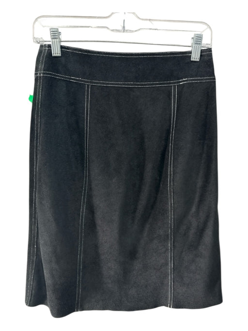 Theory Size 4 Baker Miller Pink Suede Contrast Stitching Button Up Midi Skirt Baker Miller Pink / 4