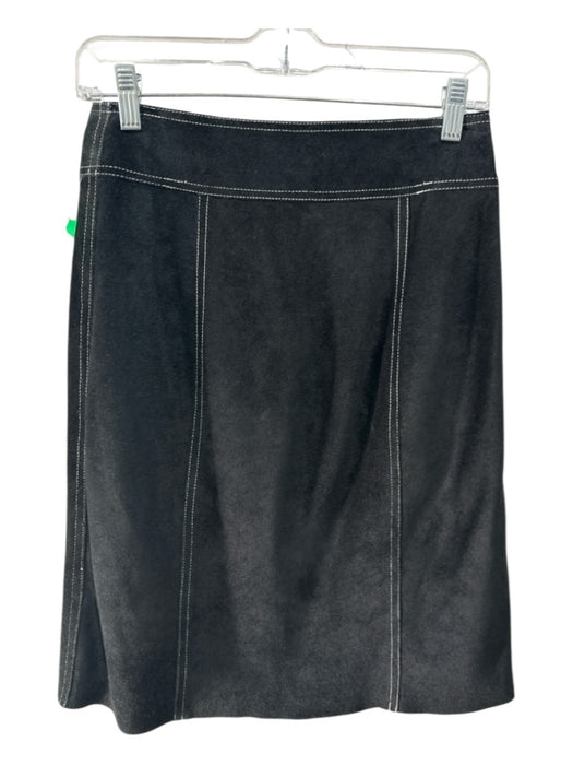 Theory Size 4 Baker Miller Pink Suede Contrast Stitching Button Up Midi Skirt Baker Miller Pink / 4