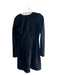 AS by DF Size S Black Leather & Polyester V Neck Suede Long Sleeve Dress Black / S