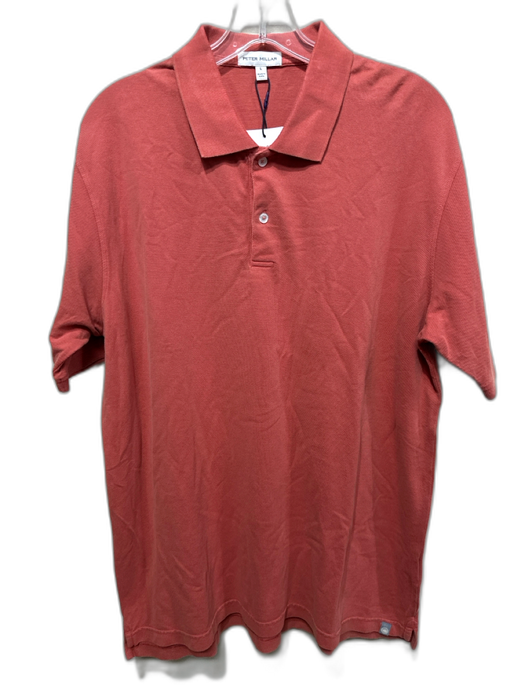 Peter Millar NWT Size L Red Cotton Solid Polo Men's Short Sleeve Red / L