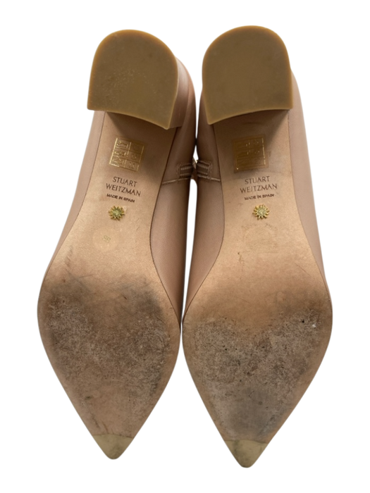 Stuart Weitzman Shoe Size 8 Blush Beige Leather Pointed Toe Side Zip Booties Blush Beige / 8