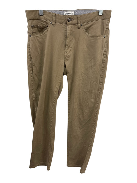 Peter Millar Size 31 Dark Tan Cotton Blend Solid Slim Khakis Men's Pants Dark Tan / 31