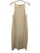 Vince Size L Cream White Cotton Blend Sleeveless Ribbed Midi Tank Dress Dress Cream White / L