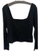Vince Size M Black Cotton Long Sleeve Square Neck Cropped Top Black / M