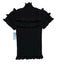 Anthropologie Size S Black Viscose Short Sleeve Knit Ruffle Detail Top Black / S