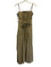 Anthropologie Size M Army Fatigue Green Cotton Spaghetti Strap Tie Waist Dress Army Fatigue Green / M