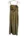 Anthropologie Size M Army Fatigue Green Cotton Spaghetti Strap Tie Waist Dress Army Fatigue Green / M