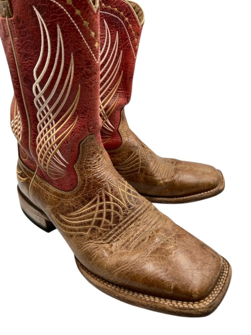 Ariat Shoe Size 10.5 Brown & Red Leather Western Cowboy Men's Shoes Brown & Red / 10.5