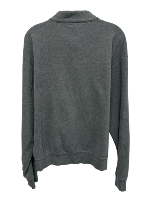 Peter Millar Size L Dark Gray Cotton Solid Quarter Zip Men's Long Sleeve Shirt Dark Gray / L