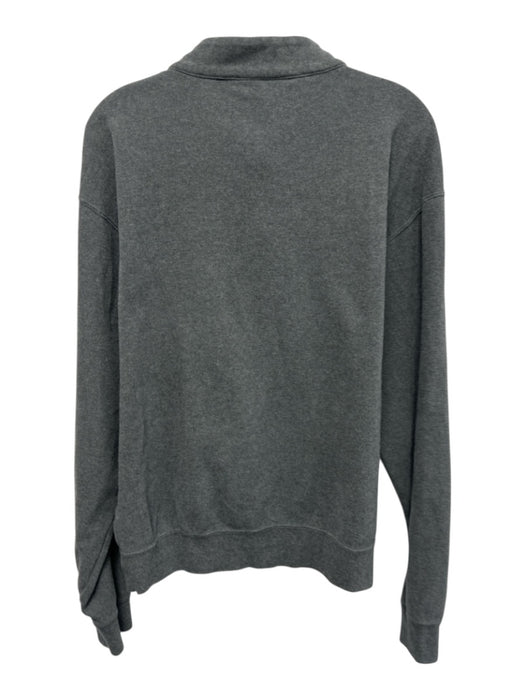 Peter Millar Size L Dark Gray Cotton Solid Quarter Zip Men's Long Sleeve Shirt Dark Gray / L