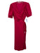 Reformation Size M Hot pink Cotton Short Puff Sleeve Wrap V Neck Midi Dress Hot pink / M