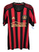 Adidas Size S Red & Black Synthetic Striped Athletic Jersey Men's Short Sleeve Red & Black / S