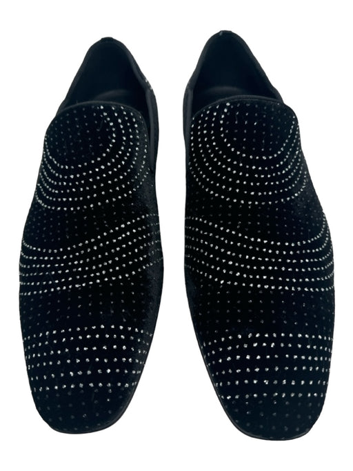 Christian Louboutin Shoe Size 44 Like New Black Velour Crystals Dress Shoes 44