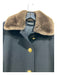 No Brand Black & Brown Wool & Cashmere Beaver Fur Trench Gold button Coat Black & Brown / M/L