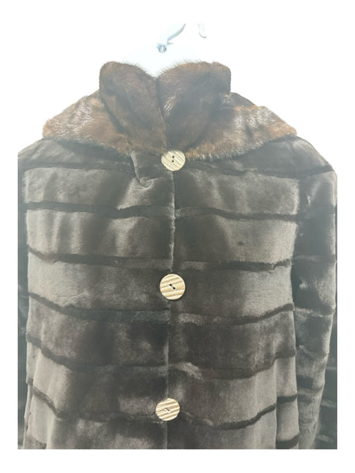 No Brand Size L/XL Dark Brown Mink Trench Double Breast Coat Dark Brown / L/XL