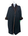 Bisang Couture Size L/XL Black & Brown Mink Fur Wool Trench 1 Button Coat Black & Brown / L/XL